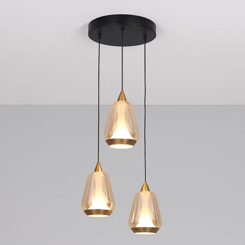 Highlight hanglamp Tromba - 3 lichts - 22  x 155   cm - amber zwart - vtwonen shop