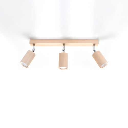 Sollux Lighting Plafondlamp BERG 3 naturel hout - 45x5x20cm