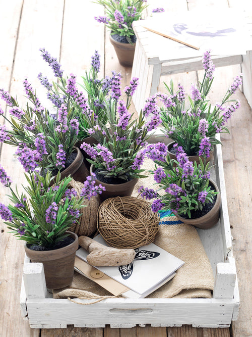 Mica Decorations Lavendel Kunstplant in Bloempot Stan - H33 x Ø20 cm - Blauw - vtwonen shop
