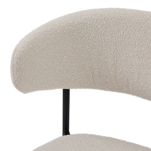 Furnhouse eetkamerstoel Diana - Crème wit - Stof (Bouclé) - Set van 6
