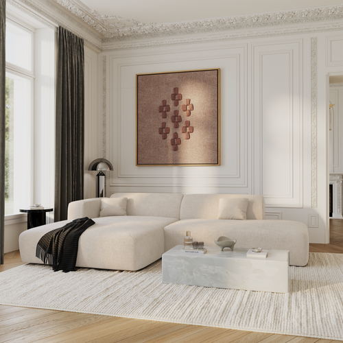 Sia Home - Hoekbanken links MYRA - Corduroy - Crème - 300cm - vtwonen shop