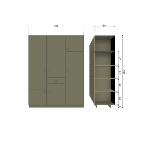 WOOOD legplankenset tbv kledingkasten Alfie - Grenen (fsc) - Forest - vtwonen shop