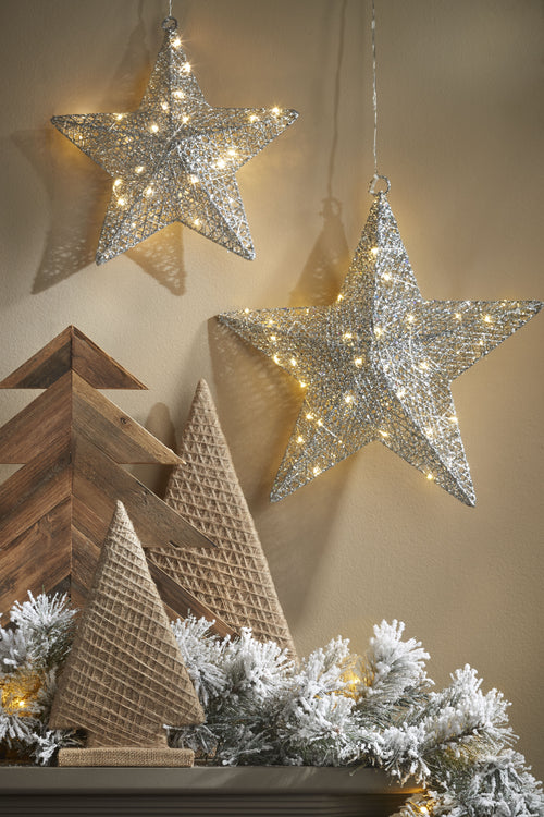 Luca Lighting Kerstverlichting Ster met Warm Witte LED Lampjes - Ø40 cm - Zilver - vtwonen shop