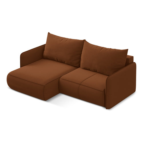 LaMiaSofa hoekbank links Palermo - velours - terracotta - 207x148x86