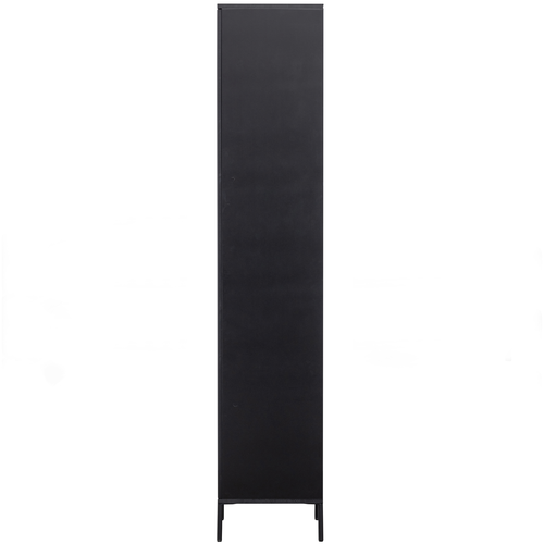 WOOOD hoge kast New Gravure - Grenen - Zwart - 210x60x42 - vtwonen shop