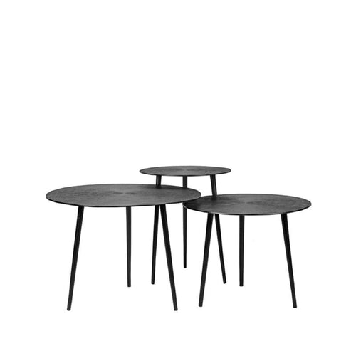 LABEL51 Salontafel Nobby - Zwart Metaal - Set Van 3 - 60x60x45cm