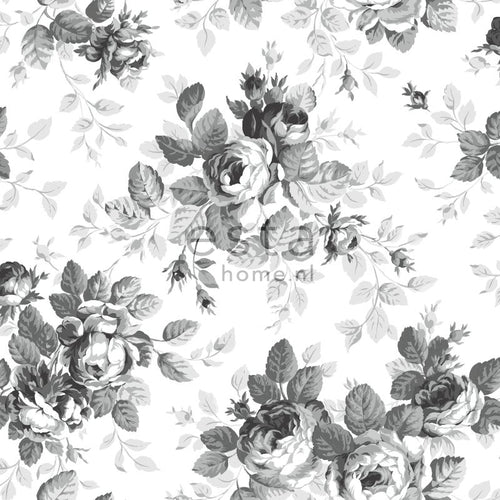 ESTAhome behang rozen zwart en wit - 53 cm x 10.05 m - 138112 - vtwonen shop
