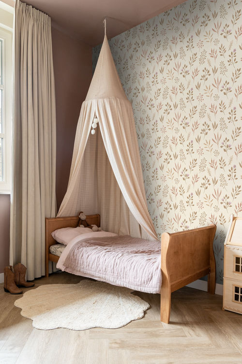 ESTAhome behang bloemmotief in Scandinavische stijl beige - 53 cm x 10.05 m - 139738