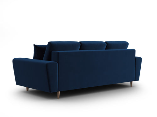 Cosmopolitan Design Slaapbank met opbergdoos Kyoto 3-zits, flueel koningsblauw - 100x235x88cm