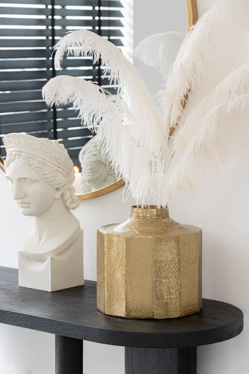 J-Line struisvogelpluim 5 delig - creme - large - vtwonen shop