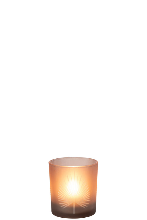 J-Line windlicht Palmblad - glas - beige - small - 6 stuks - vtwonen shop
