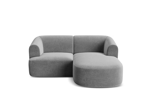Cosmopolitan Design Modulaire hoekbank rechts Campi 3-zits, flueel grijs - 156x180x70cm