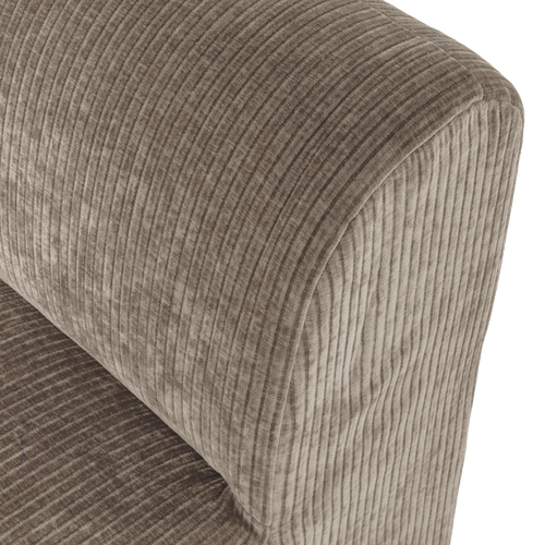WOOOD eetbank 84 cm rugleuning Mojo Base - Rib - Donkerzand - 83x84x76
