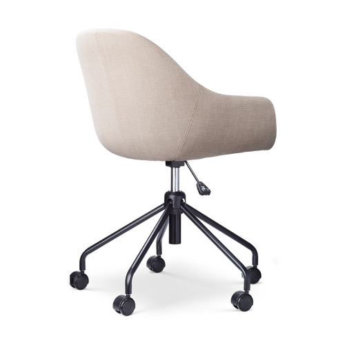 Nolon Nout-Mae Bureaustoel Beige - Armleuning - Zwart Onderstel
