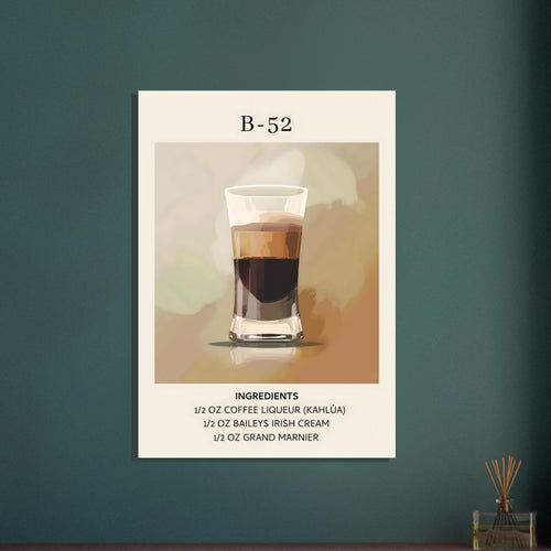 Artfulprints  B-52 cocktail - Ingrediënten   poster 70x100 cm - vtwonen shop