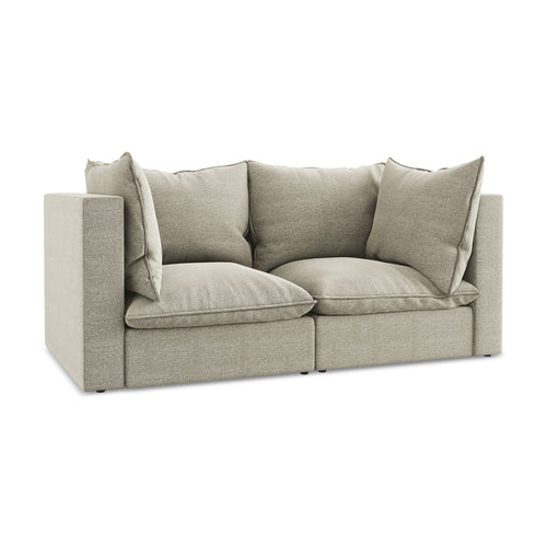 LaMiaSofa Tweezits modulaire bank Ravenna - bouclé - taupe - 180x90x77