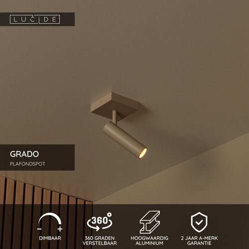 Lucide plafondspot GRADO - 1xGU10 (MR11) - Taupe