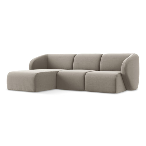 LaMiaSofa hoekbank links Cervo - velours - taupe - 248x166x78