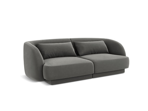 Cosmopolitan Design Bank Tulum 2-zits, flueel, lichtgrijs - 90x180x70cm