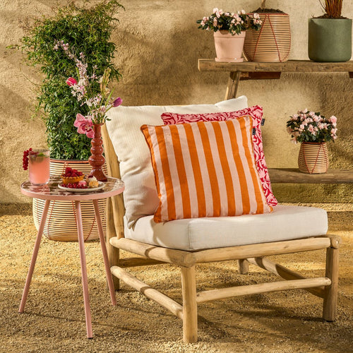 Mica Decorations Kim Tuinkussens 45 x 45 cm - 2 Buitenkussen met Gestreept Design - Sierkussens voor Tuin Balkon en Terras - Afneembare Hoes met