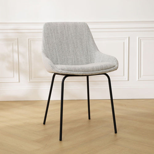 Nolon Nora-Isa Eetkamerstoel Beige Gemêleerd - Stof - Zwart Onderstel - vtwonen shop