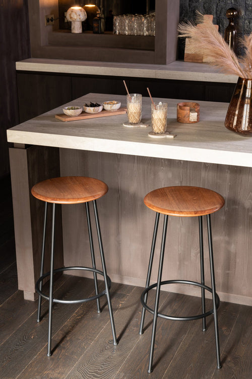 J-Line barkruk Neo - staal - naturel/zwart