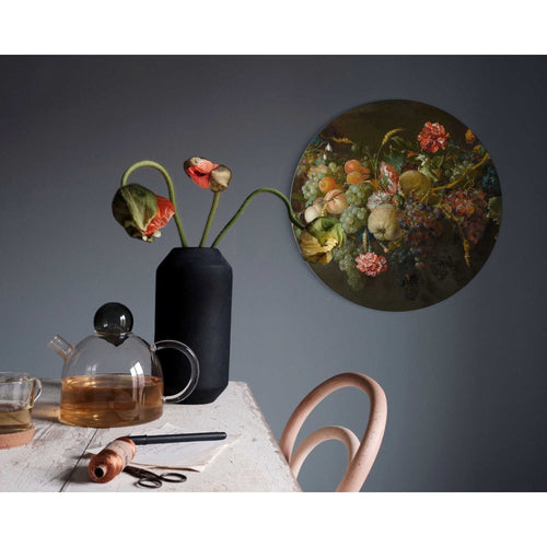 Reinders glasschilderij De Heem - Guirlande van vruchten - Ø 50cm