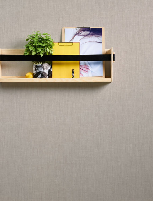 Livingwalls behang linnenstructuur lichtbeige - 53 cm x 10.05 m - AS-379525