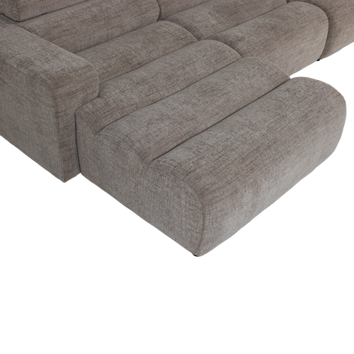WOOOD chaise longue bank links Novi - Polyester - Grijs Melange - vtwonen shop