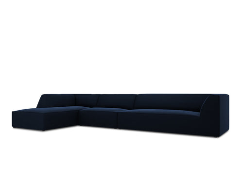 Micadoni linker hoekbank Ruby 5-zits, flueel, koningsblauw - 180x366x69cm