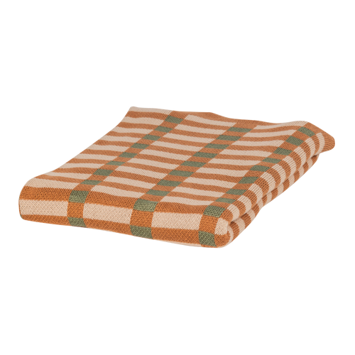 WOOOD kleed Vola - Katoen - Groen/Oranje - 1x170x130