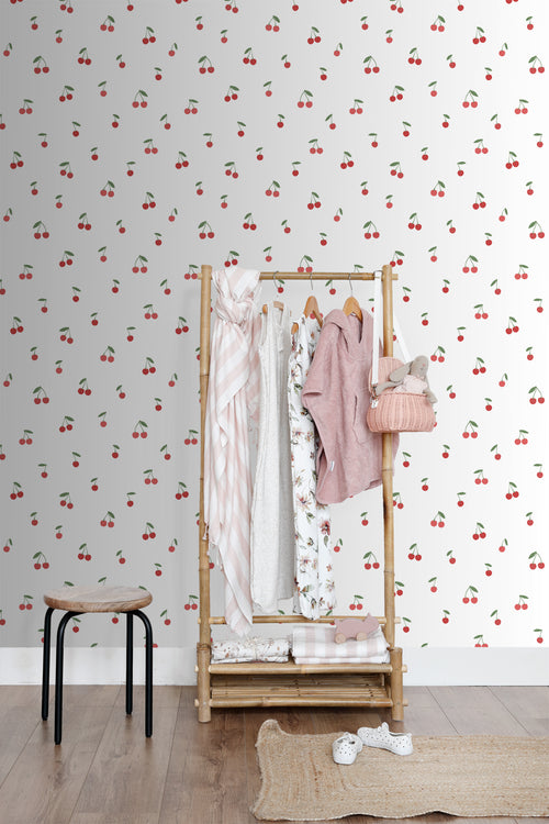 ESTAhome behang kersen wit en rood - 50 x 900 cm - 131652 - vtwonen shop