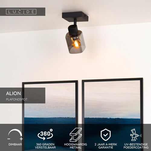 Lucide plafondspot ALION - 1xE14 - Zwart