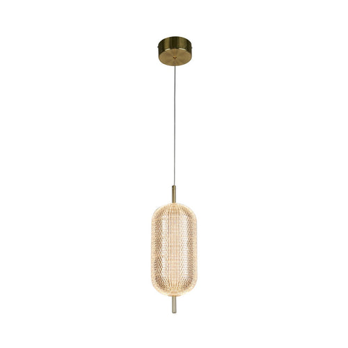 Searchlight Capsule LED plafondlamp, satijnen messing metalen en acryl kap