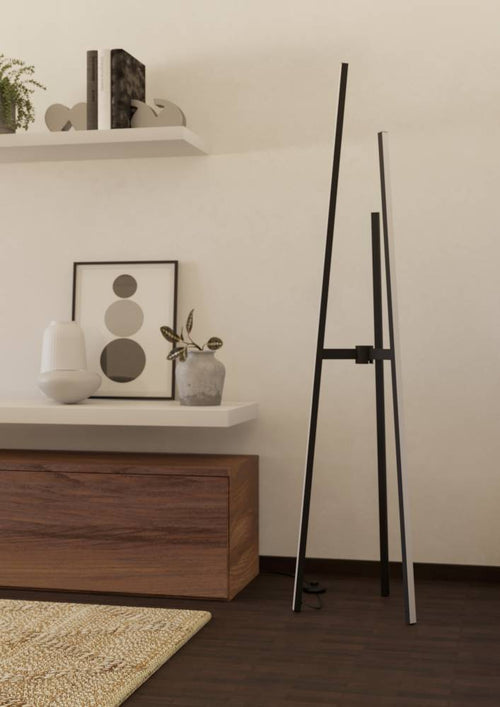 EGLO vloerlamp Mongolana - led - 151 cm - zwart/wit - vtwonen shop