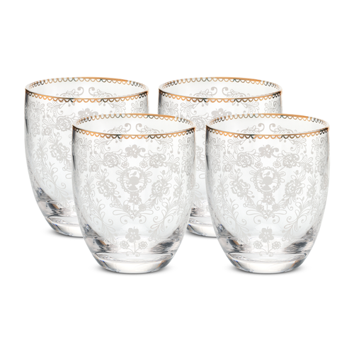 Pip Studio Floral Waterglazen - Servies - Set van 4 drinkglazen - Gebloemd - 280ml - vtwonen shop