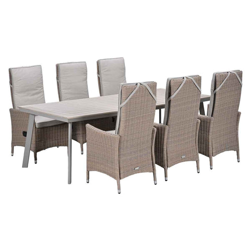 Garden Impressions Tuinset Collin 7-delig - Penedo tuintafel 230x100 taupe