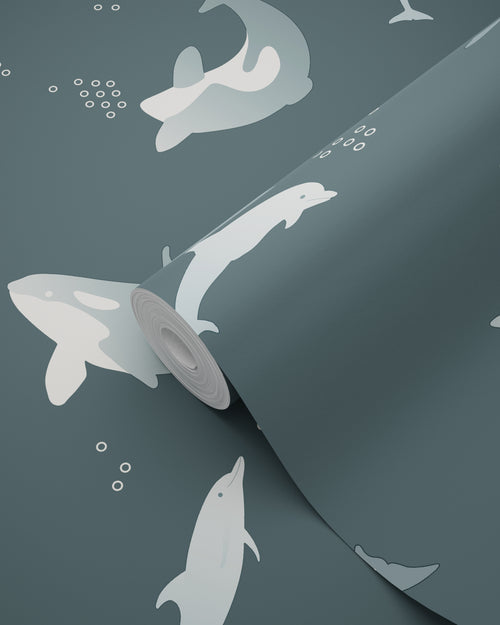 ESTAhome behang walvissen donkerblauw - 50 x 900 cm - 131566 - vtwonen shop