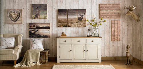 Art for the Home Print op Hout Set van 3 - Highland Hert - 60x90 cm - vtwonen shop