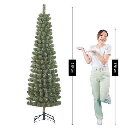Black Box Trees Charlton Slanke Boom - Kerstboom Pilaarvormig met Scharnierconstructie - Kerstversiering met Natuurlijke PVC Naalden - Kunstboom Slank