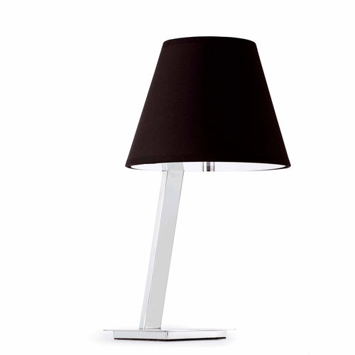 Faro Moma - 1 Light Tafellamp Chroom, Wit met Zwarte Kap, E27