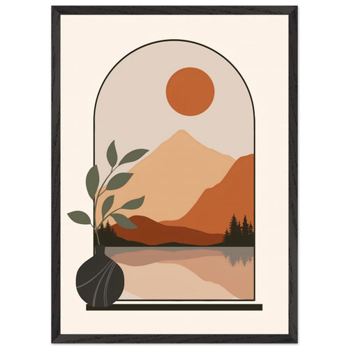 Artfulprints Poster met Lijst Boho – Arched landscape   - 50x70 cm - Meerkleurig