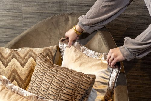 Hoii sierkussen Jeanette - 45x45 cm - Effen kleur - Bruin - vtwonen shop