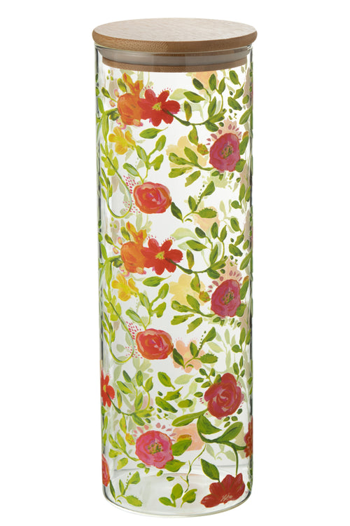 J-Line voorraadpot Bloemen - glas - mix - large - vtwonen shop