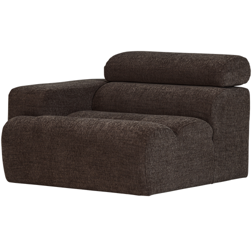 WOOOD 1-zits element bank arm links Novi - Polyester - Donkerbruin - 86x109x113 - vtwonen shop