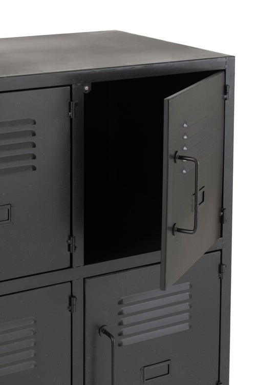 J-Line kast - 9 deuren - metaal - zwart