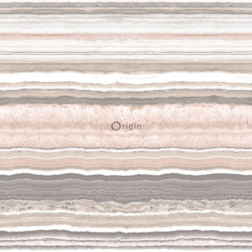 Origin Wallcoverings behang gelaagd marmer steen perzik roze en beige - 53 cm x 10,05 m - 337236 - vtwonen shop