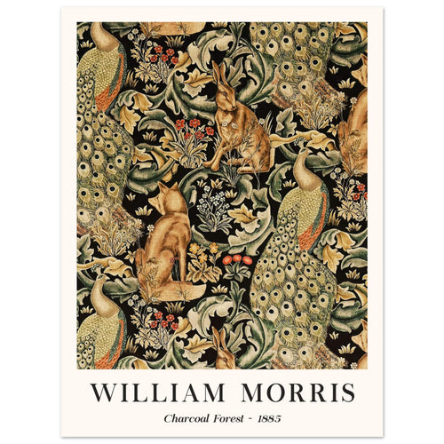 Artfulprints  William Morris - Charcoal forrest   poster 30x40 cm - vtwonen shop