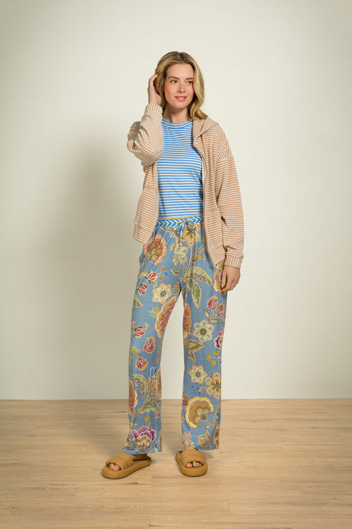 Pip Studio - Belin Long Pajama Pants Women - Matata - Blue - XL - vtwonen shop
