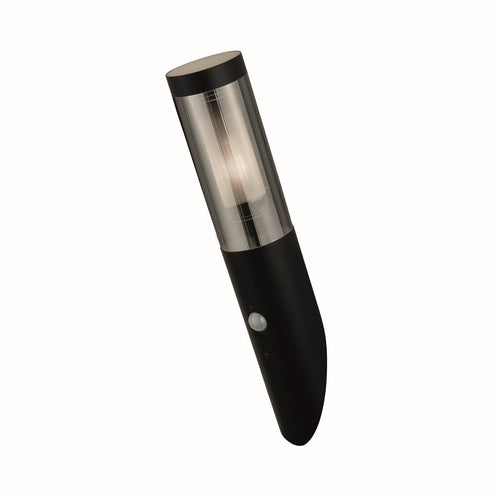 Batton PIR-wandlamp voor buiten, zwarte en gerookte diffusor, IP44